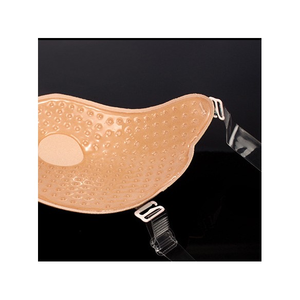 Isla - Seamless Push Up Clear Strap Stick On Bra