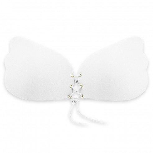 Serena - Luxury White Drawstring Stick On Bra