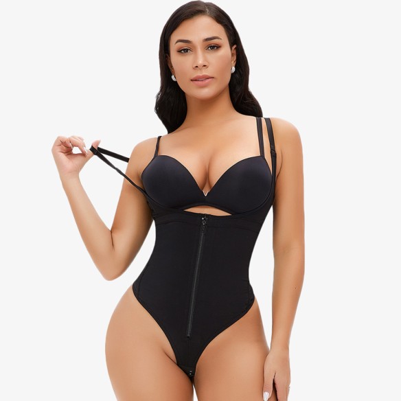 Kara - Premium Hourglass Shaping Zip Thong Bodysuit