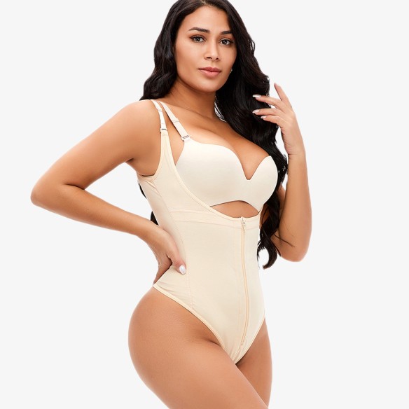 Kara - Premium Hourglass Shaping Zip Thong Bodysuit